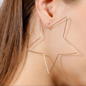 New Open Star Earrings in Either Gold or Silver